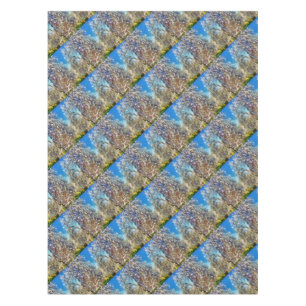 Spring Blossom Almond Tree Pointillism Artwork Tablecloth