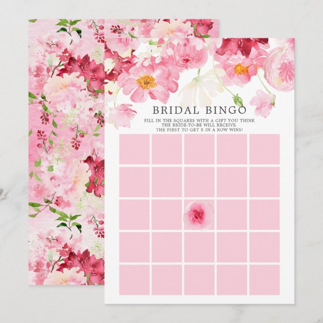 Spring Blossom BINGO Bridal Shower Game Invitation (Front/Back)