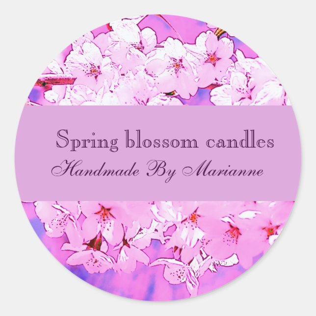 Spring blossom candles/ soap label (Front)