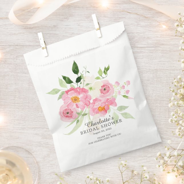 Spring Blossom Floral Bridal Shower Favour Bags (Clipped)