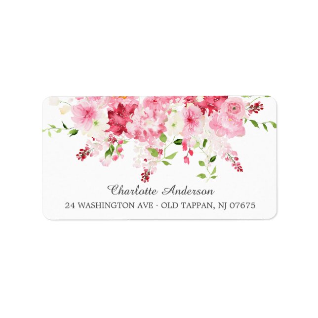 Spring Blossom Floral Bridal Shower Label (Front)