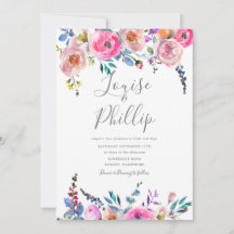 Spring Blossom Floral Wedding Invitation