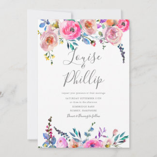 Spring Blossom Floral Wedding Invitation
