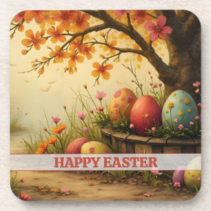Spring Blossom Magic with Easter Egg Splendour Coaster