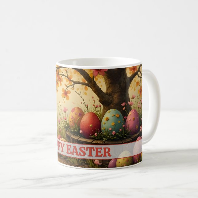 Spring Blossom Magic with Easter Egg Splendour Coffee Mug (Front Right)