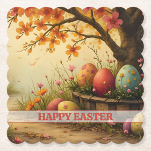 Spring Blossom Magic with Easter Egg Splendour Paper Coaster