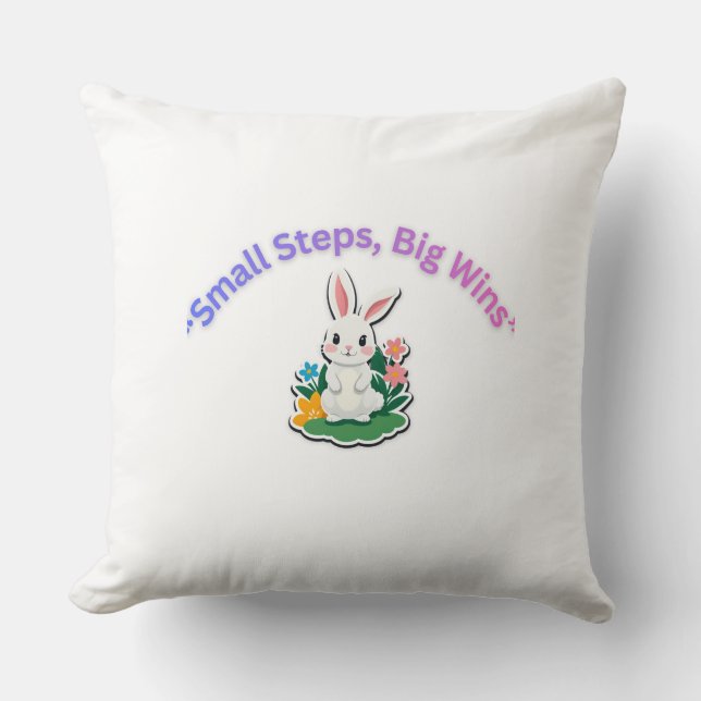 Spring Blossom Minimal Rabbit Cushion (Front)