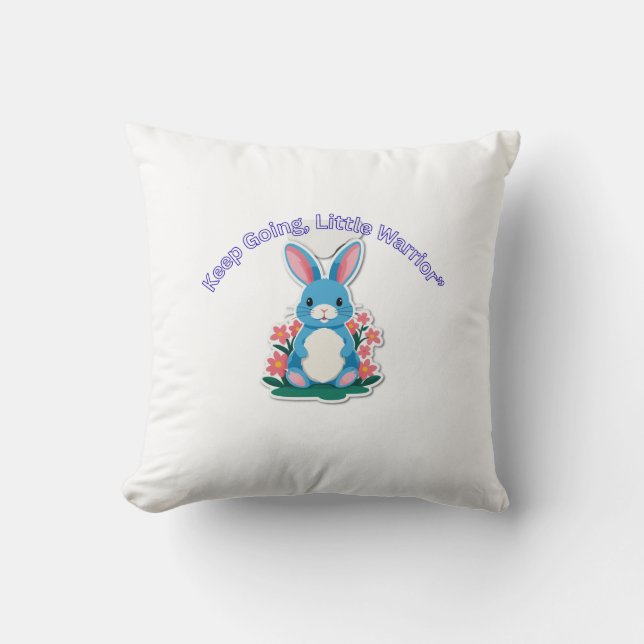 Spring Blossom Minimal Rabbit Cushion (Front)