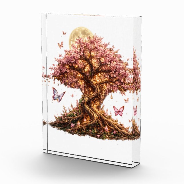 Spring Blossom Moon Tree Photo Block (Right)