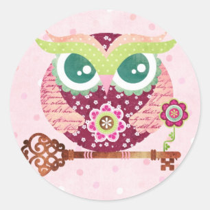 Spring Blossom Owl Stickers