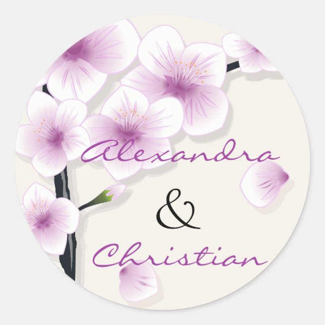 Spring Blossom Wedding Save The Date Announcement Classic Round Sticker (Front)