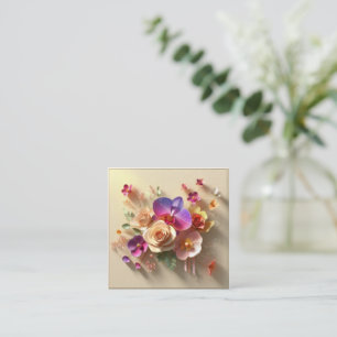 Spring Blossoms 3D Greeting Card - Vibrant Roses 