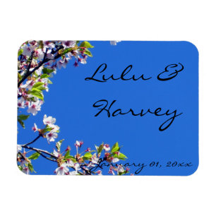Spring Blossoms and Sky Personal Wedding Magnet