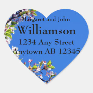 Spring Blossoms and Sky Wedding Address Label