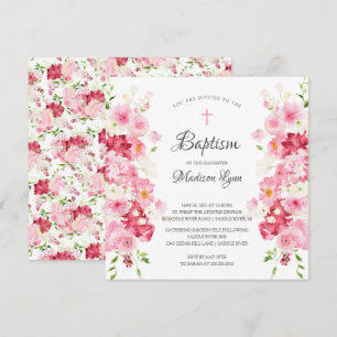 Spring Blossoms Baptism Invitation