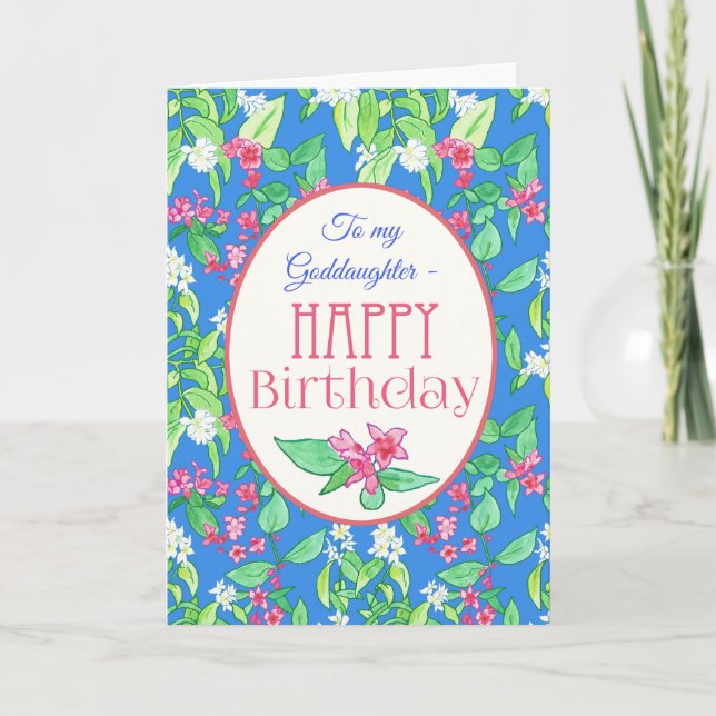Spring Blossoms Birthday Card for Goddaughter (Front)