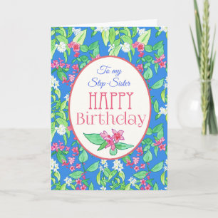 Spring Blossoms Birthday Card for Step-Sister