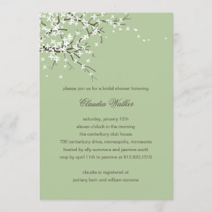 Spring Blossoms Bridal Shower Invitation (Sage)