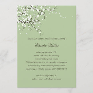 Spring Blossoms Bridal Shower Invitation (Sage)