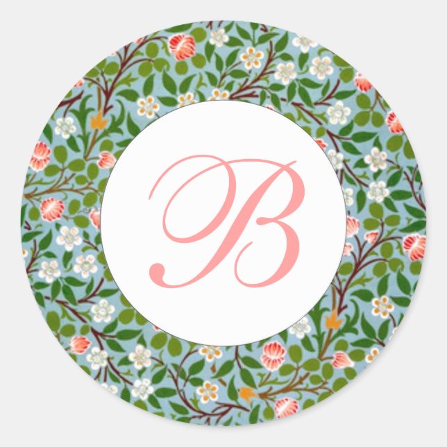 Spring Blossoms Customisable Classic Round Sticker (Front)