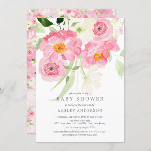 Spring Blossoms Floral Baby Shower Invitation