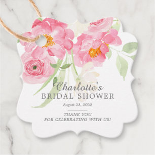 Spring Blossoms Floral Bridal Shower Favour Tags