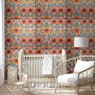 Spring Blossoms Floral Pattern Curtain & Wallpaper