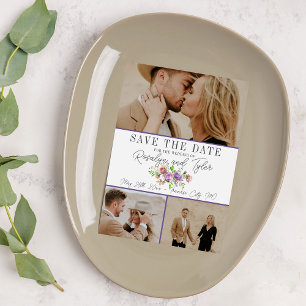 Spring Blossoms Floral Purple Peach Save The Date