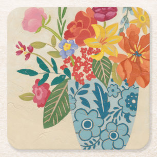 Spring Blossoms I Square Paper Coaster