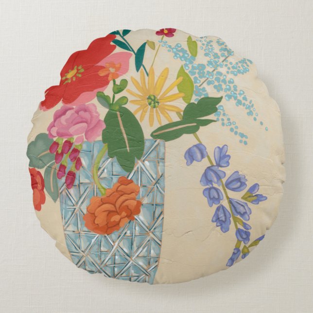 Spring Blossoms II Round Cushion (Front)