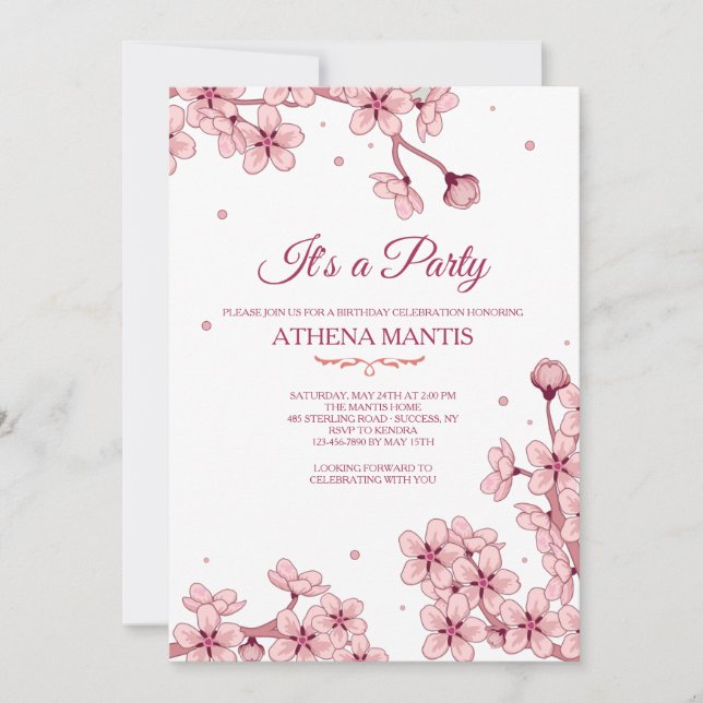 Spring Blossoms Invitation (Front)