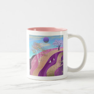 Spring Blossoms Landscape Two-Tone Coffee Mug