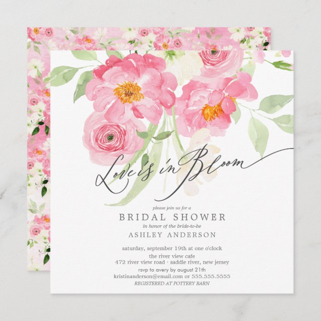 Spring Blossoms Love Is In Bloom Invitation (Front/Back)