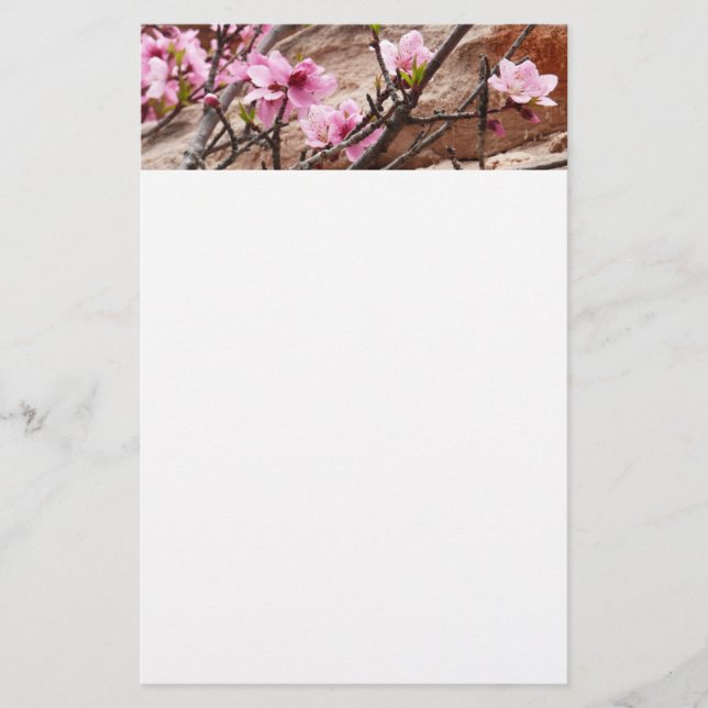 Spring Blossoms on Zion Rocks Stationery (Front)