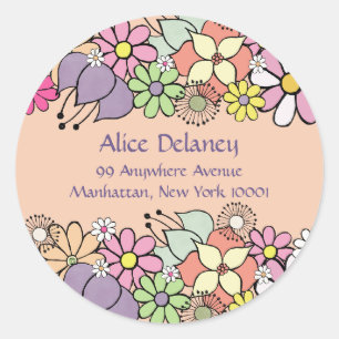 Spring Blossoms Return Address Labels Stickers