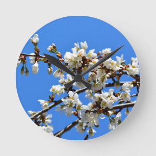 spring blossoms round clock
