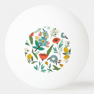 Spring Blossoms: Seamless Floral Pattern Ping Pong Ball