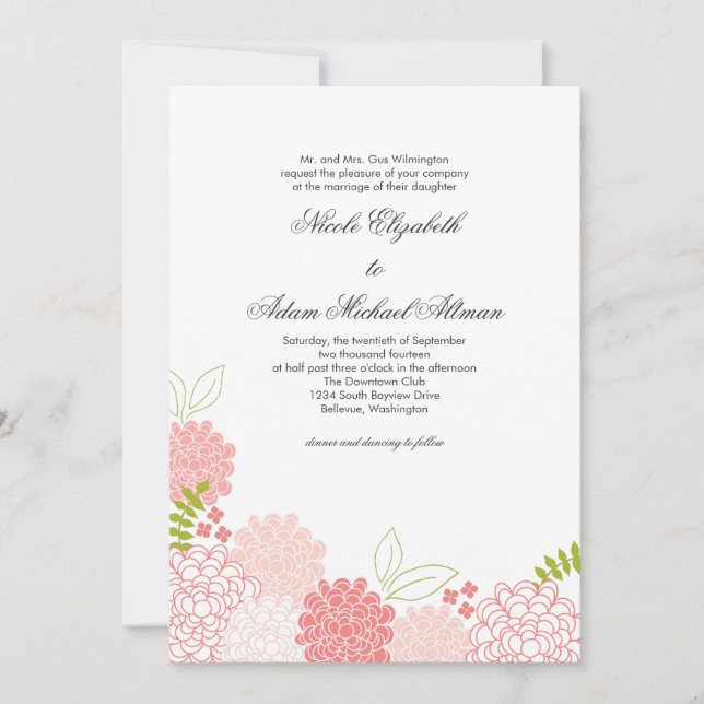 Spring Blossoms Wedding Invitation (Front)