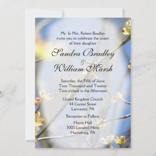 Spring Blossoms Wedding Invitation (Front)