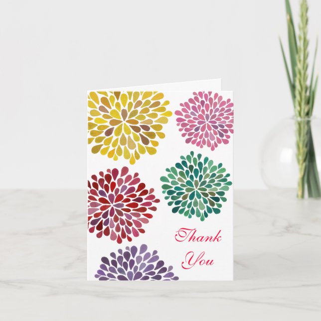 Spring Blossoms Wedding Thank You Note Card (Front)