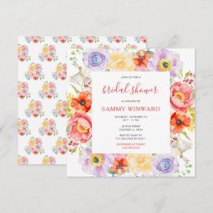 Spring Blossoms Wildflowers Bridal Shower Invitation