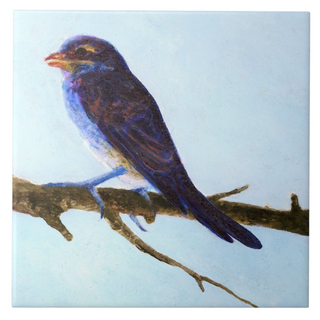 Spring Blue Bird Ceramic Tile (Front)