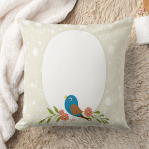 Spring blue bird cushion