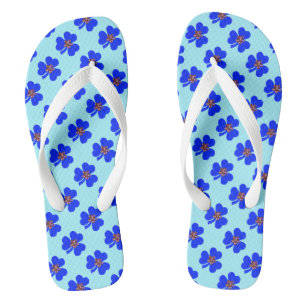 Spring blue, blue clovers flip flops