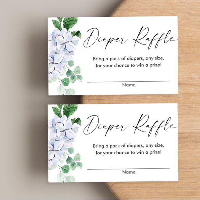 Spring blue green floral baby shower diaper raffle enclosure card (Creator Uploaded)