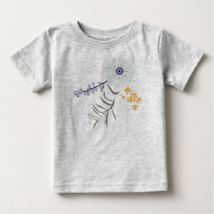 Spring Blue Green Yellow Botanical Flowers Baby T-Shirt