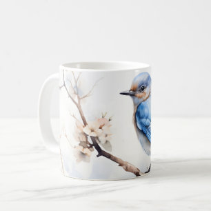Spring Bluebird in the Blossoming Tree Coffee Mug