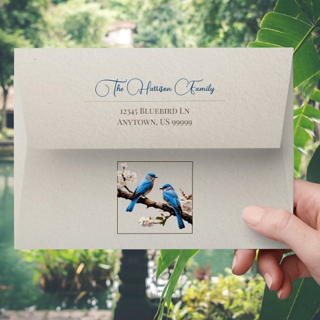 Spring Bluebirds Wedding Envelope (Spring Bluebirds Wedding Envelope)