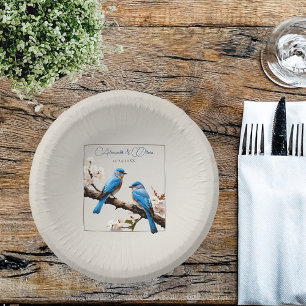 Spring Bluebirds Wedding Paper Plate