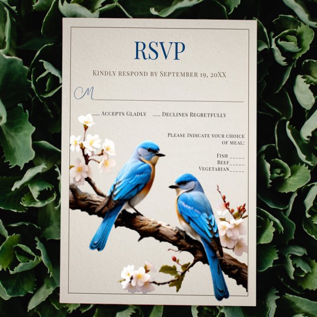 Spring Bluebirds Wedding RSVP (Spring Bluebirds Wedding RSVP)
